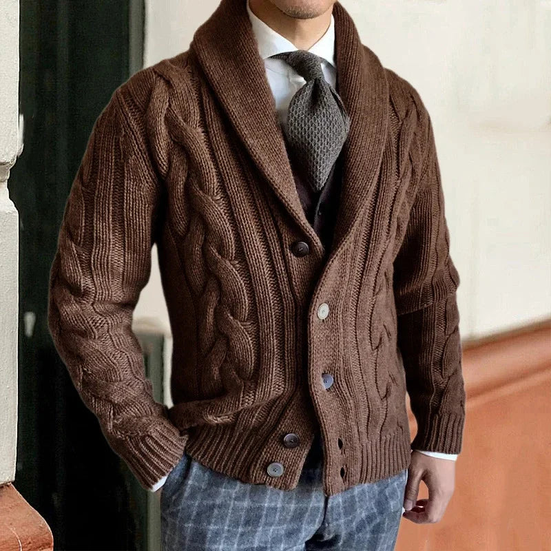 Men's Knitted Cardigan Regular Fit Long Sleeve Open Front Casual Layering