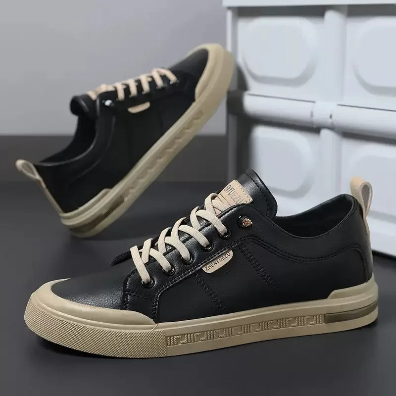 Men's Casual Two-Tone Sneakers Lace-Up Stylish Everyday Footwear