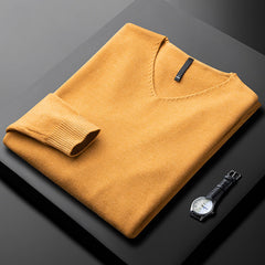 Men's V-Neck Sweater Relaxed Fit Long Sleeve Casual Everyday Layering