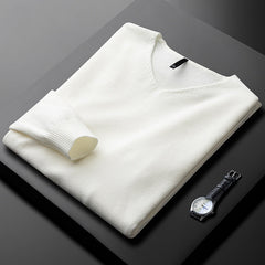 Men's V-Neck Sweater Relaxed Fit Long Sleeve Casual Everyday Layering
