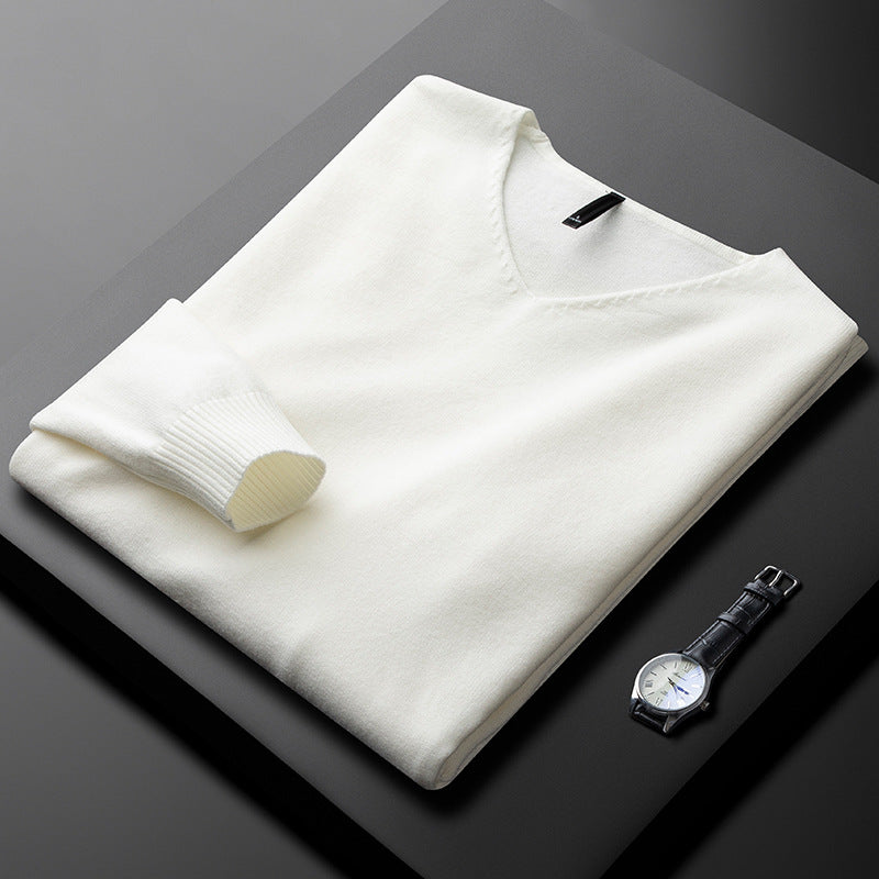 Men's V-Neck Sweater Relaxed Fit Long Sleeve Casual Everyday Layering