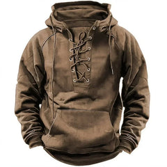 Men's Retro Outdoor Hoodie Relaxed Fit Long Sleeve Pullover Casual Adventure