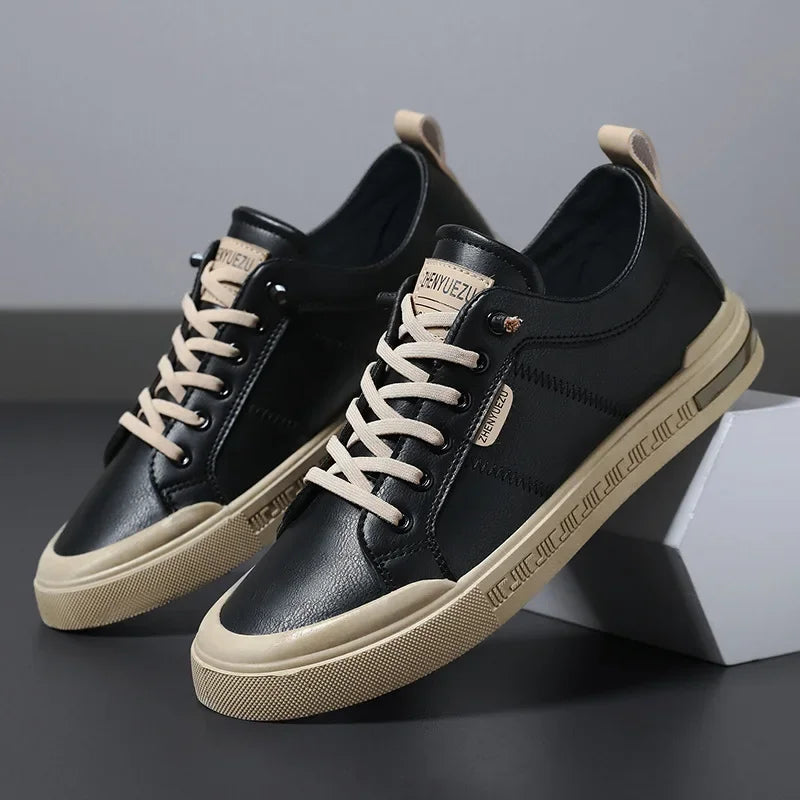 Men's Casual Two-Tone Sneakers Lace-Up Stylish Everyday Footwear