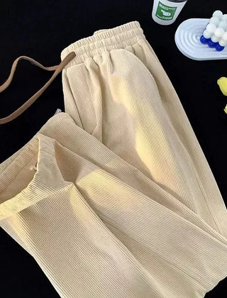 Men's Casual Corduroy Joggers Relaxed Fit Elastic Waist Everyday Wear