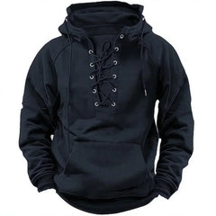 Men's Retro Outdoor Hoodie Relaxed Fit Long Sleeve Pullover Casual Adventure