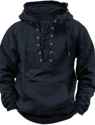 Men's Retro Outdoor Hoodie Relaxed Fit Long Sleeve Pullover Casual Adventure