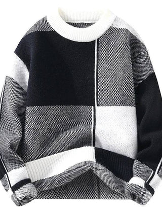 Men's Knit Sweater Relaxed Fit Long Sleeve Crew Neck Casual Everyday