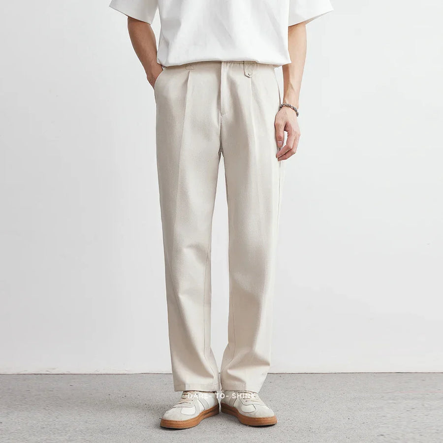 Men's Casual Wide-Leg Pants Relaxed Fit Everyday Smart