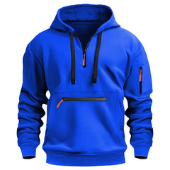 Men's Hooded Zip-Up Sweatshirt Relaxed Fit Long Sleeve Casual Everyday