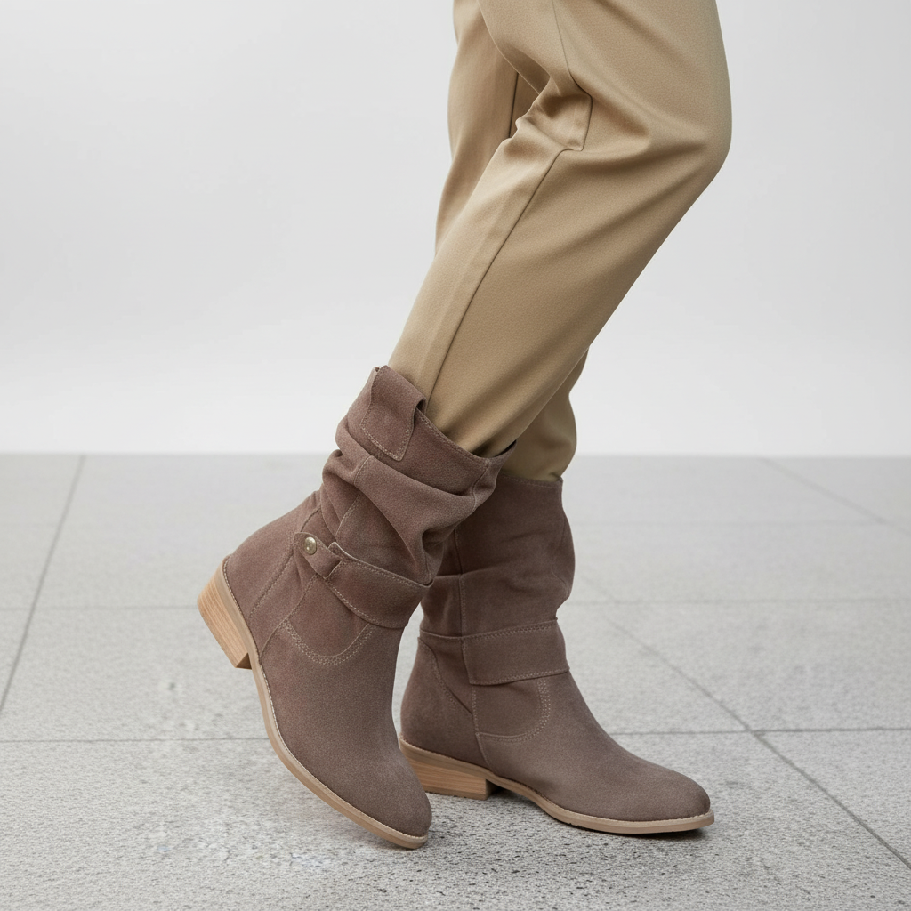 Women's Slouchy Ankle Boots Block Heel Strappy Casual Everyday Wear