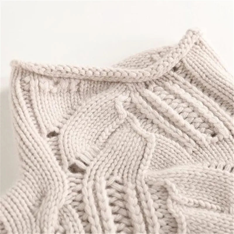 Women's Turtleneck Sweater Long Sleeve Pointelle Knit Cozy Casual