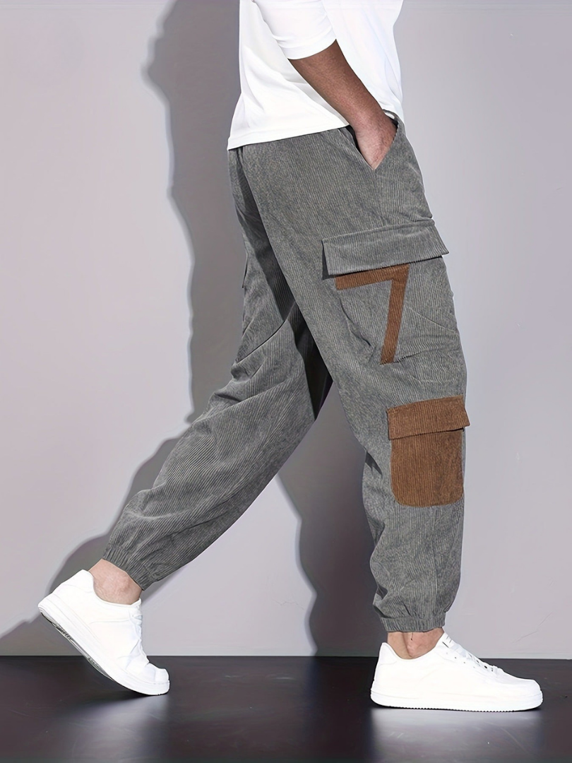 Men's Casual Cargo Joggers Relaxed Fit Multi-Pocket Everyday Activewear