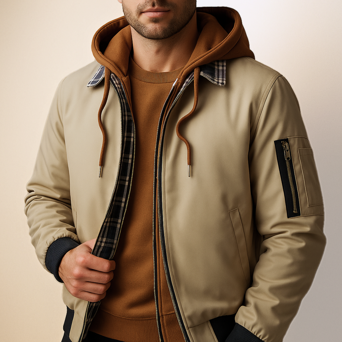 Men's Winter Shell Jacket Relaxed Fit Long Sleeve Full-Zip Outdoor Adventure