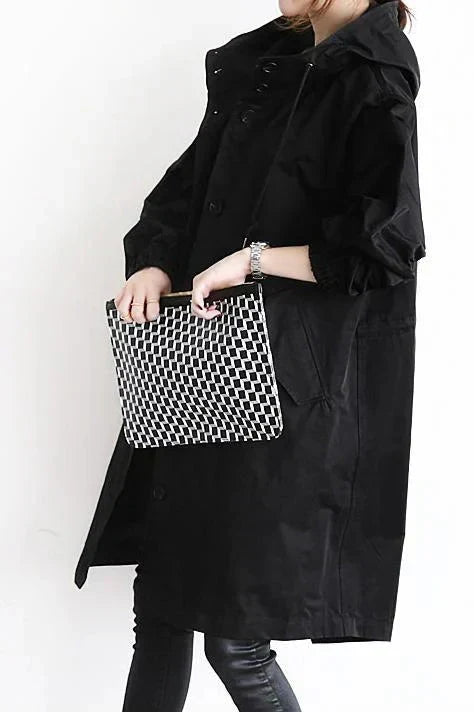 Women's Oversized Trench Coat Waterproof Long Sleeve Relaxed Fit Stylish Outerwear