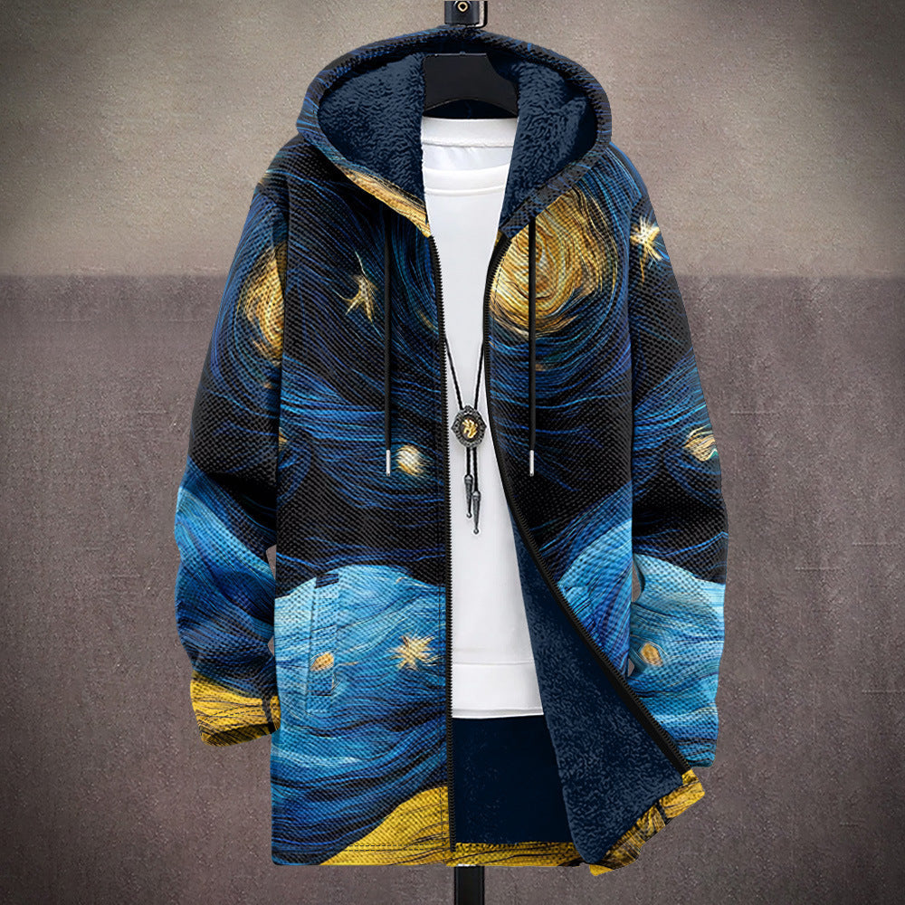 Men's Patterned Cardigan Relaxed Fit Long Sleeve Open Front Stylish Everyday