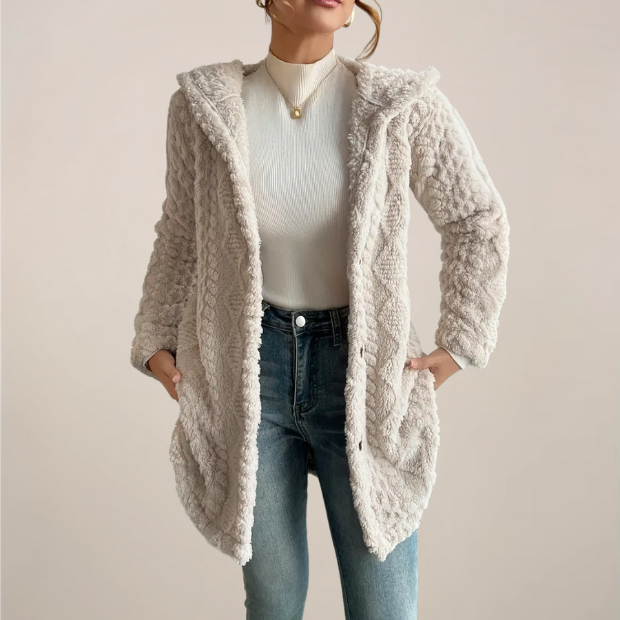 Women's Oversized Knit Cardigan Hooded Long Sleeve Button Closure Casual