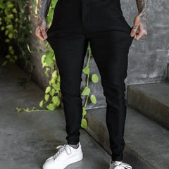 Men's Tailored Pants Slim Fit Classic Style Versatile Everyday Wear