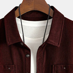 Men's Long-Sleeve Overshirt Button-Up Pocketed Casual Everyday Style