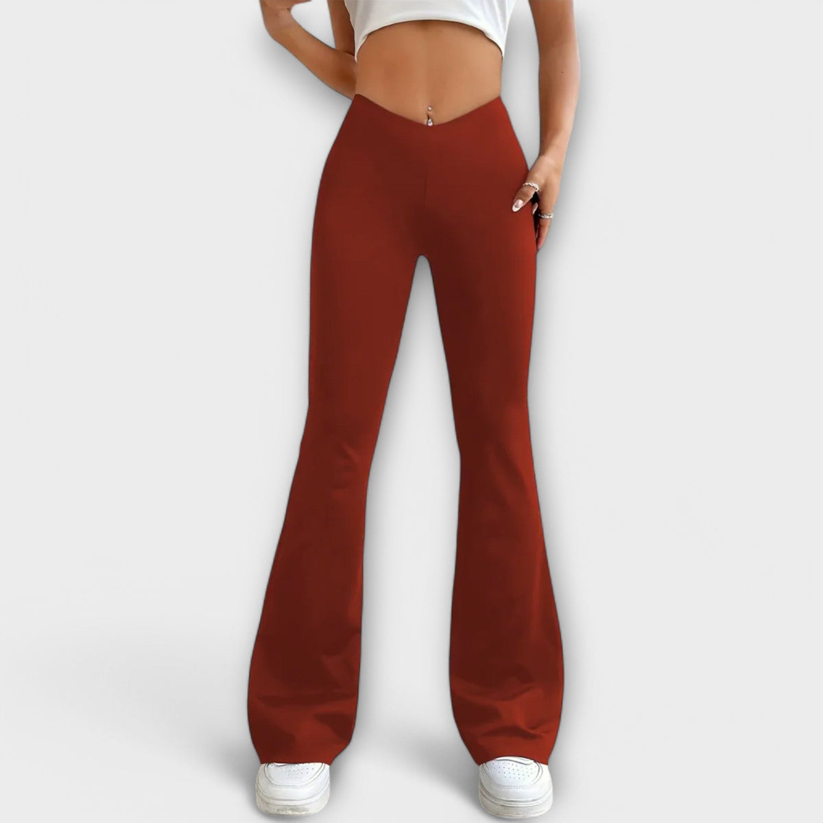Women's Flared Leg Relaxed Pants Casual Fit Everyday Stylish Comfort