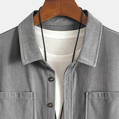 Men's Long-Sleeve Overshirt Button-Up Pocketed Casual Everyday Style