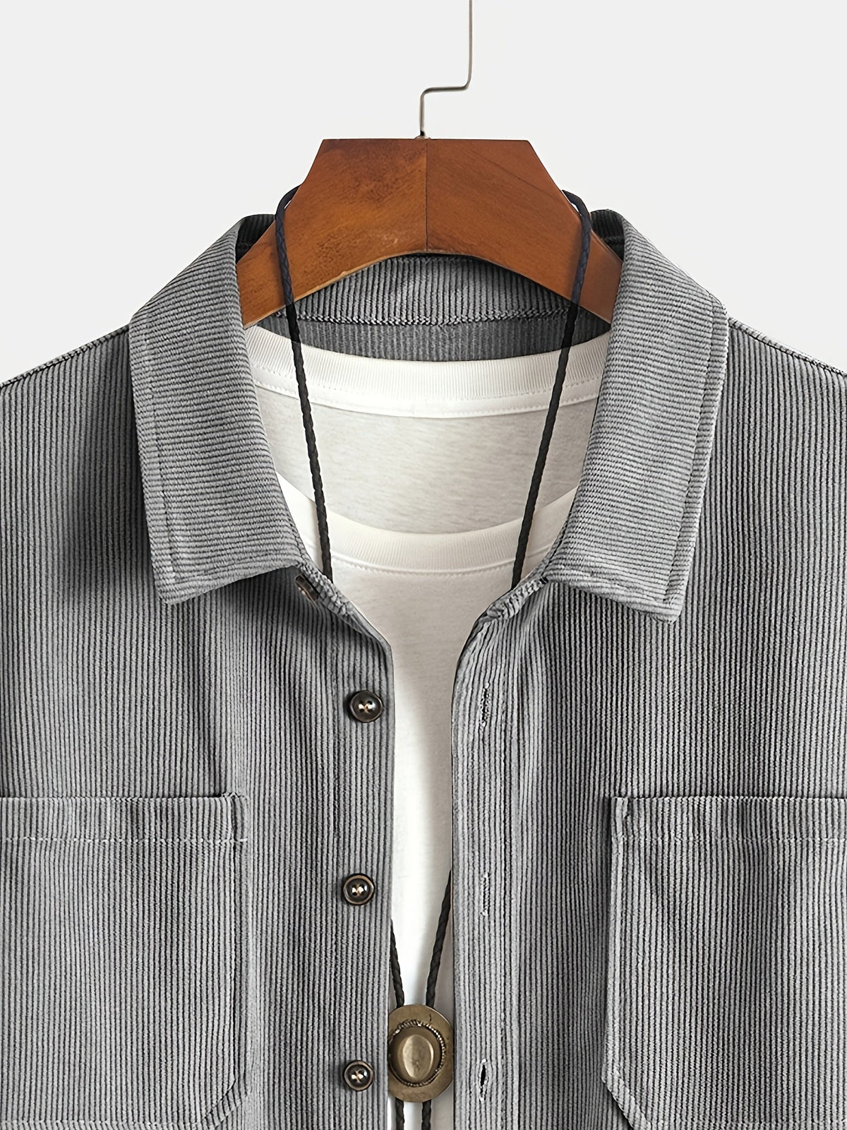 Men's Long-Sleeve Overshirt Button-Up Pocketed Casual Everyday Style