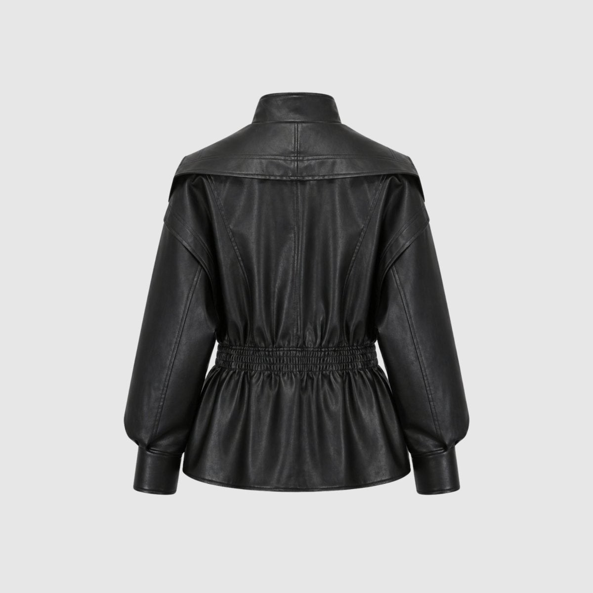 Women's Tailored Leather Jacket Notch Lapel Fitted Casual Everyday Stylish