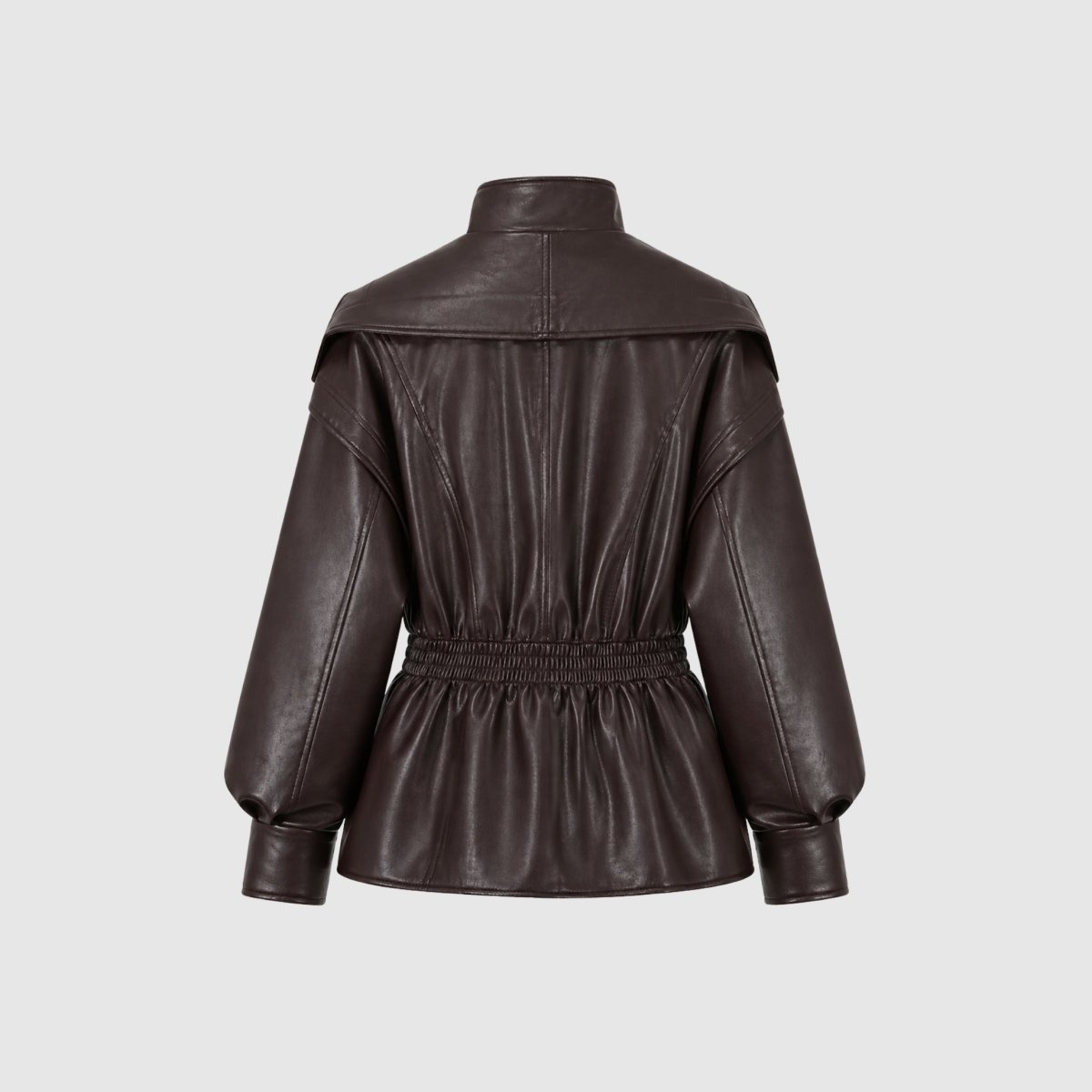 Women's Tailored Leather Jacket Notch Lapel Fitted Casual Everyday Stylish