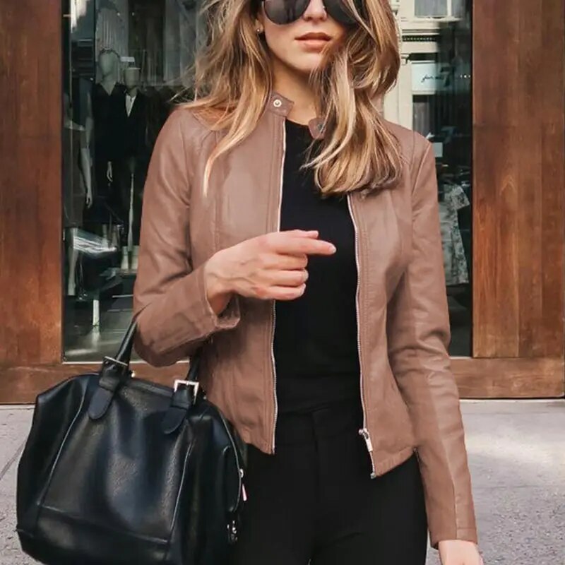 Women's Cropped Signature Jacket Draped Fit Asymmetrical Closure Stylish Layering