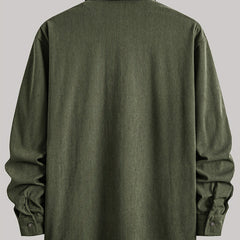 Men's Long-Sleeve Overshirt Button-Up Pocketed Casual Everyday Style