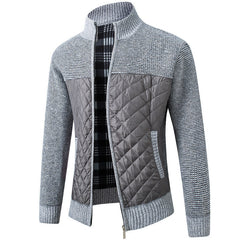 Men's Cardigan Jacket Stand-Up Collar Front Pockets Casual Layering