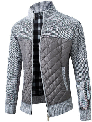 Men's Cardigan Jacket Stand-Up Collar Front Pockets Casual Layering