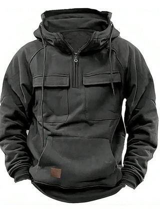 Men's Tactical Hoodie Relaxed Fit Long Sleeve Adjustable Hood Outdoor Performance