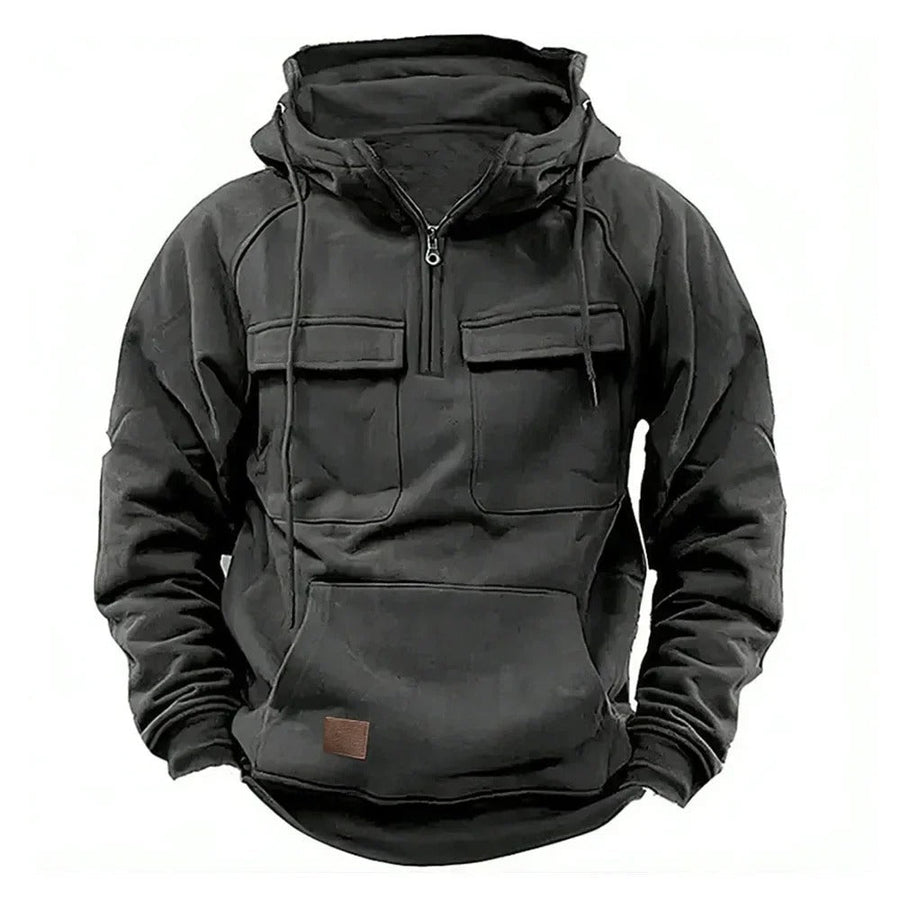 Men's Tactical Hoodie Relaxed Fit Long Sleeve Adjustable Hood Outdoor Performance