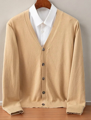 Men's Cozy Open Front Cardigan Long Sleeve Relaxed Fit Layering Everyday