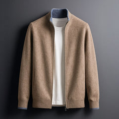 Men's Zip-Up Jacket Slim Fit Long Sleeve Stand Collar Casual Everyday