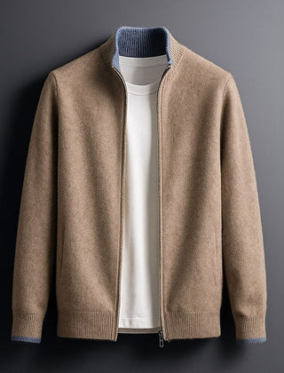 Men's Zip-Up Jacket Slim Fit Long Sleeve Stand Collar Casual Everyday