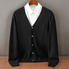 Men's Cozy Open Front Cardigan Long Sleeve Relaxed Fit Layering Everyday