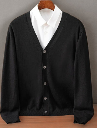 Men's Cozy Open Front Cardigan Long Sleeve Relaxed Fit Layering Everyday