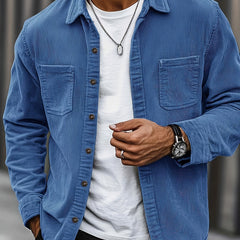 Men's Long-Sleeve Overshirt Button-Up Pocketed Casual Everyday Style