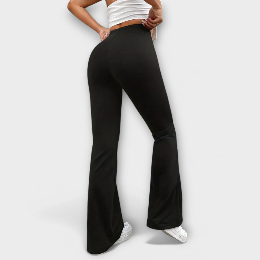 Women's Flared Leg Relaxed Pants Casual Fit Everyday Stylish Comfort