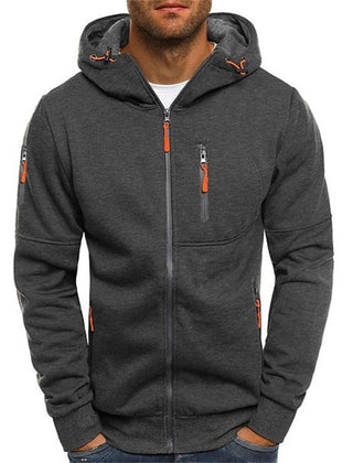 Men's Casual Zip-Up Hoodie Relaxed Fit Long Sleeve Everyday Layering