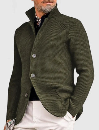 Men's Fine-Knit Cardigan Long Sleeve Button Closure Casual Layering