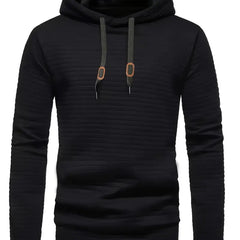 Men's Casual Waffle-Knit Hoodie Long Sleeve Relaxed Fit Everyday Wear