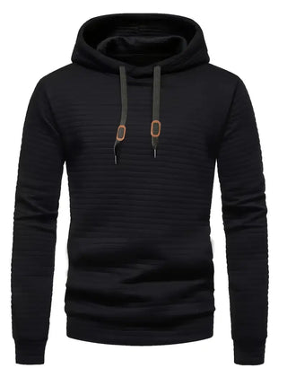 Men's Casual Waffle-Knit Hoodie Long Sleeve Relaxed Fit Everyday Wear