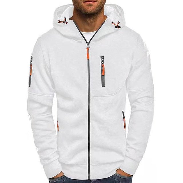 Men's Casual Zip-Up Hoodie Relaxed Fit Long Sleeve Everyday Layering