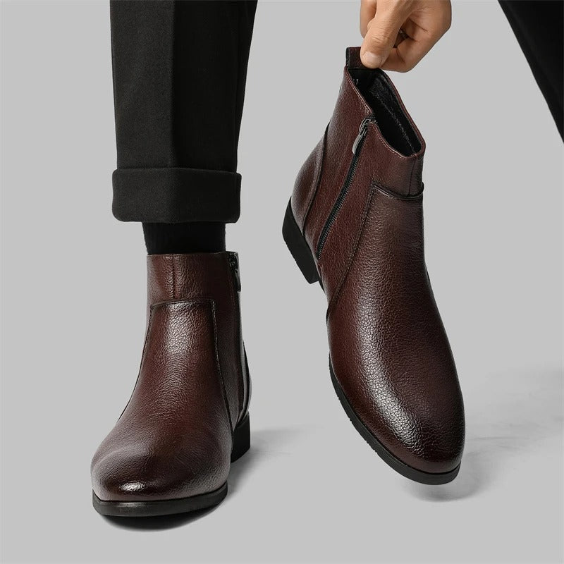Men's Stylish Ankle Boots Zip Front Smart Design Versatile Everyday