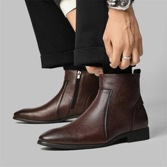 Men's Stylish Ankle Boots Zip Front Smart Design Versatile Everyday