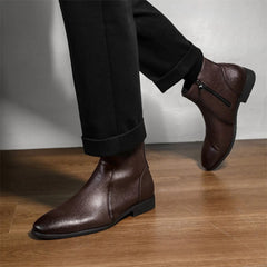 Men's Stylish Ankle Boots Zip Front Smart Design Versatile Everyday