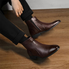 Men's Stylish Ankle Boots Zip Front Smart Design Versatile Everyday