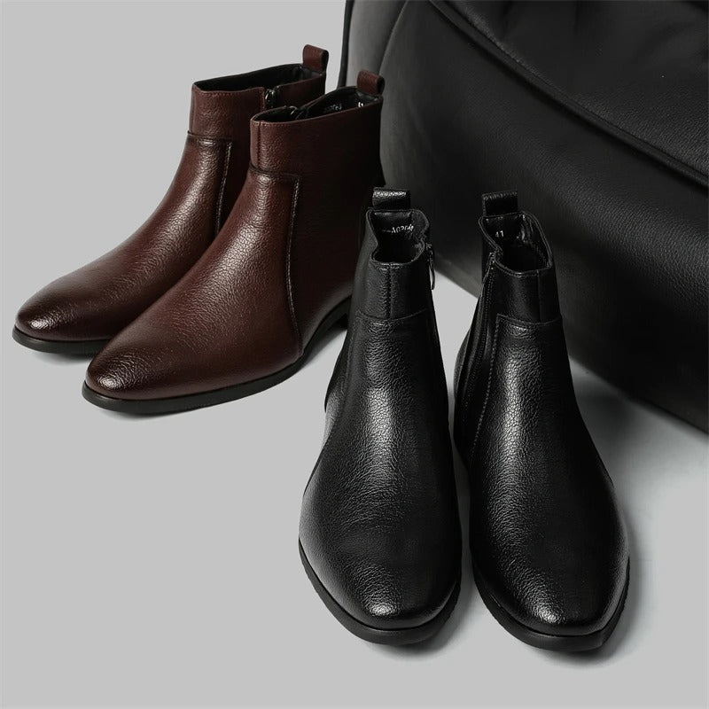 Men's Stylish Ankle Boots Zip Front Smart Design Versatile Everyday